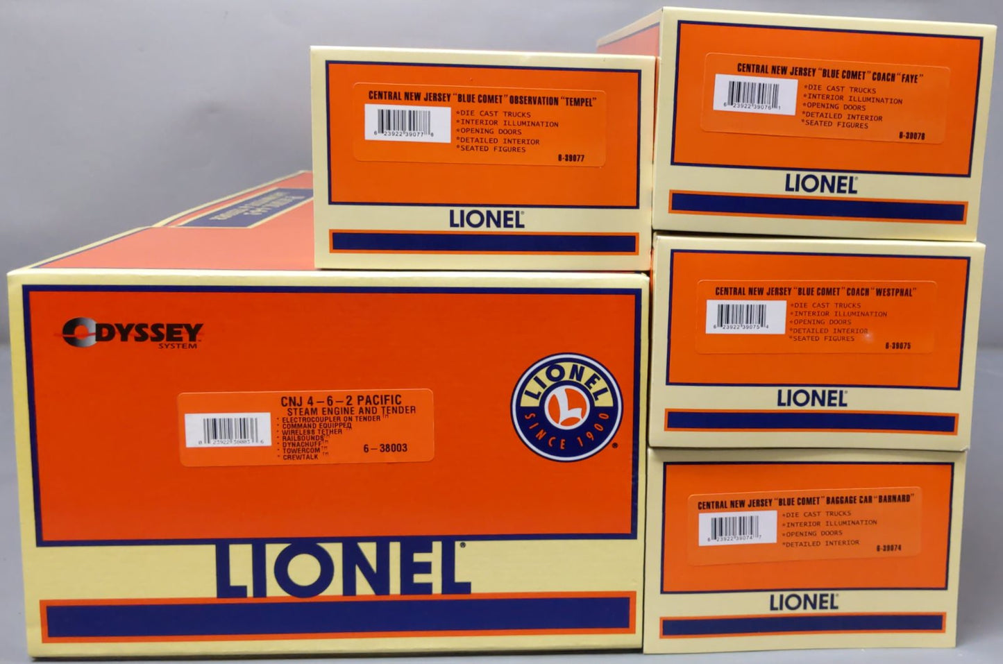 Lionel 6-21787 O Gauge CNJ Blue Comet 4-6-2 Steam Passenger Train Set LN/Box
