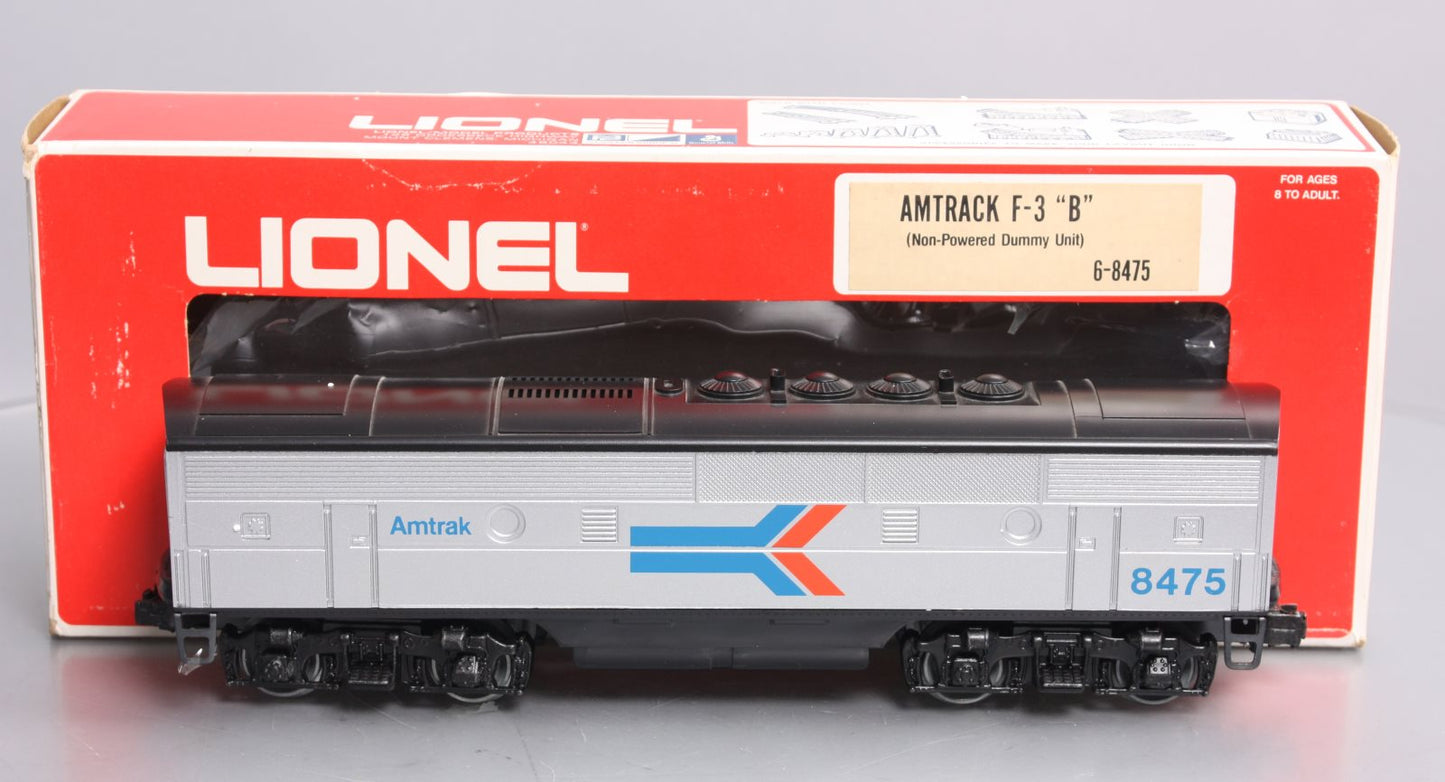 Lionel 6-8475 O Gauge Amtrak F3 Dummy B-Unit Diesel Locomotive EX/Box
