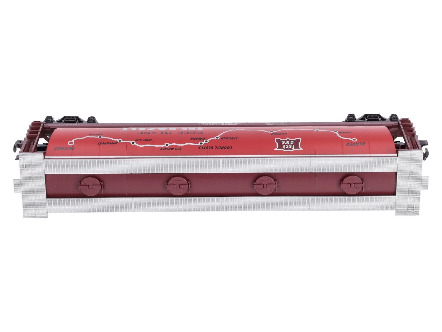 MTH 30-75392 O Gauge Rock Island 4-Bay Cylindrical Hopper #1937