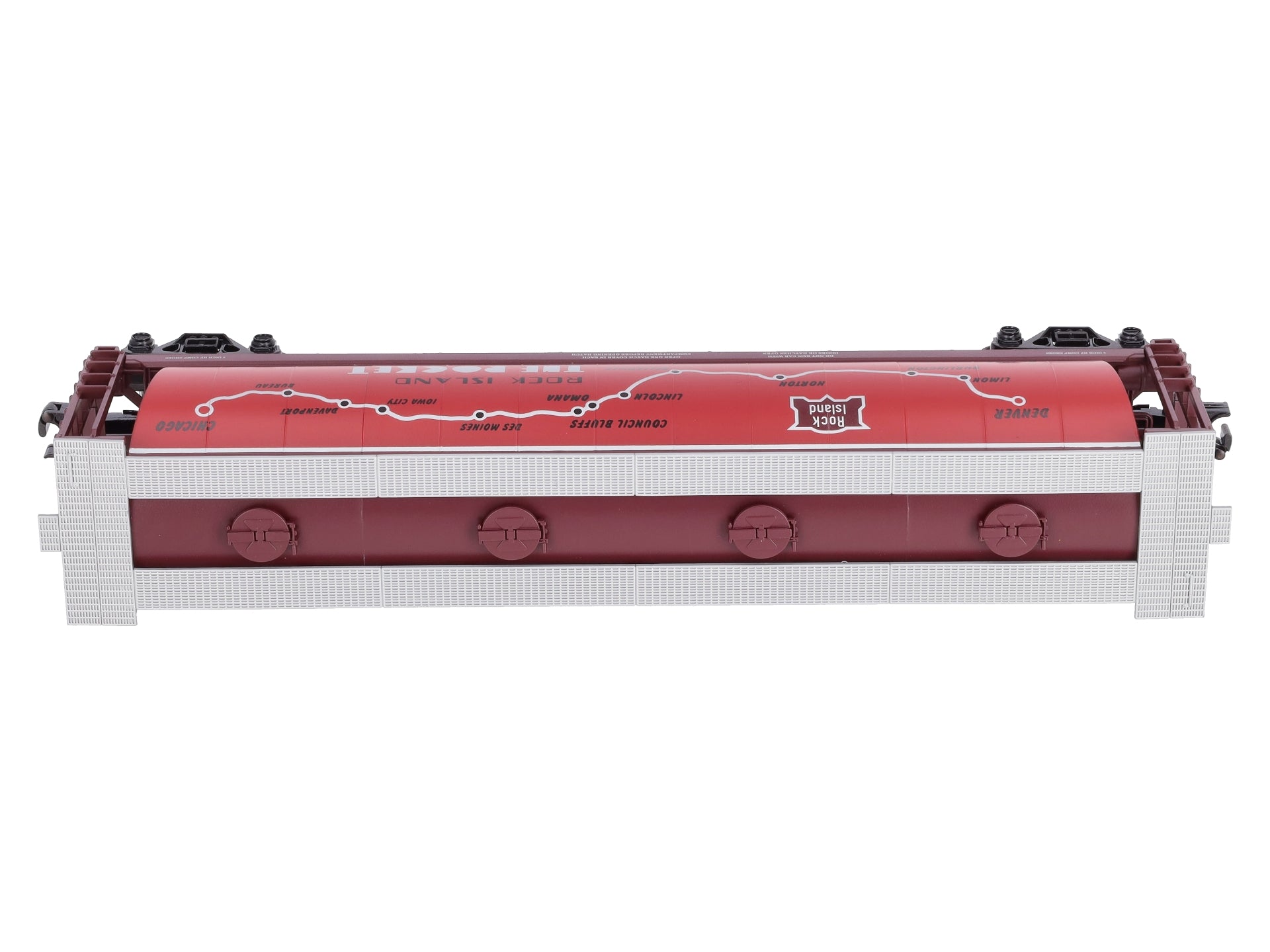 MTH 30-75392 O Gauge Rock Island 4-Bay Cylindrical Hopper #1937