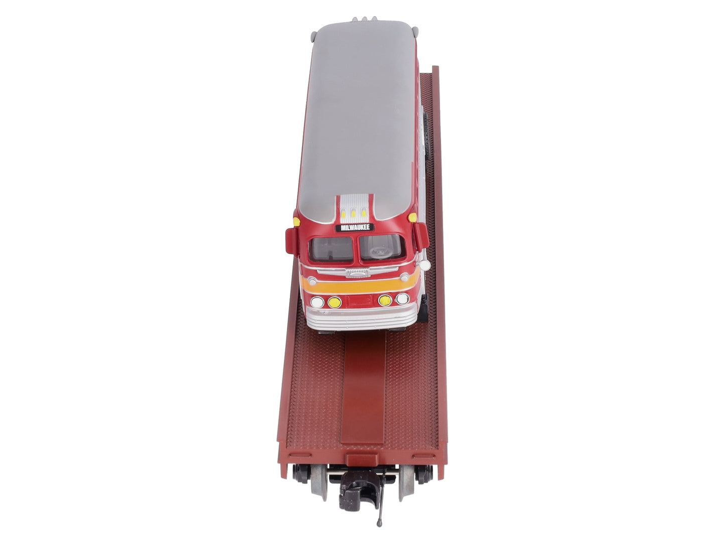 MTH 20-98831 O Gauge Milwaukee Road Flat Car w/ Diecast Bus #67208
