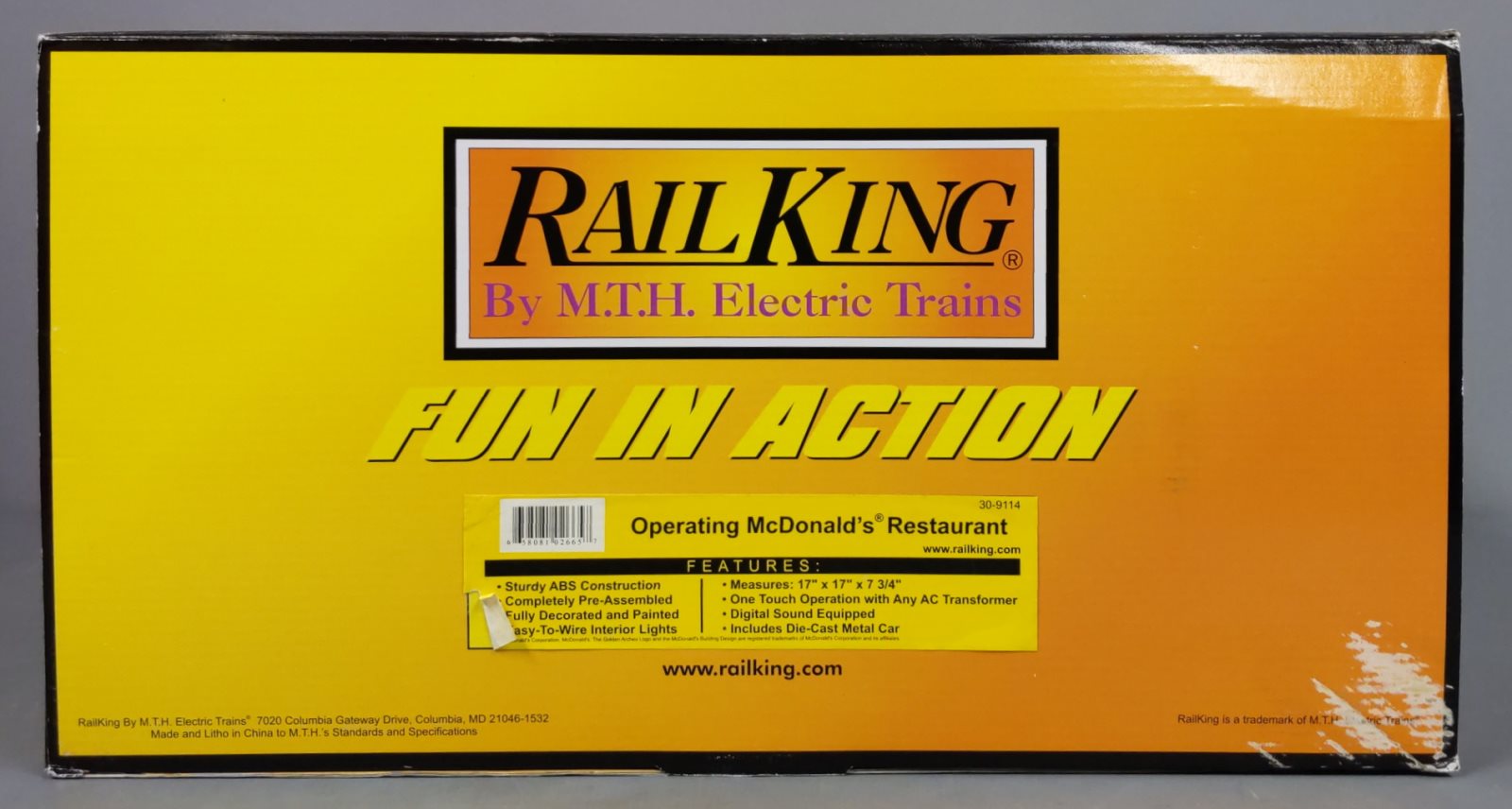 MTH 30-9114 O Gauge Operating McDonald‘s Restaurant NIB