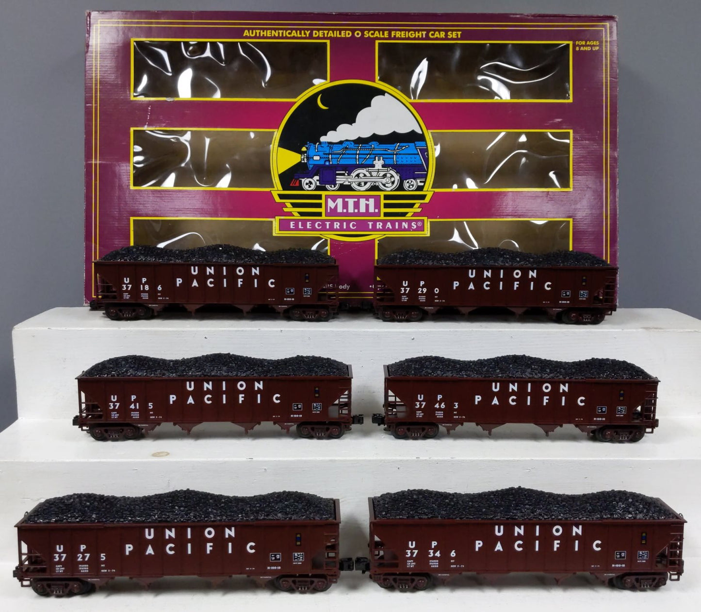 MTH 20-97404 O Union Pacific Premier 4-Bay Hopper Car Set (Set of 6) LN/Box