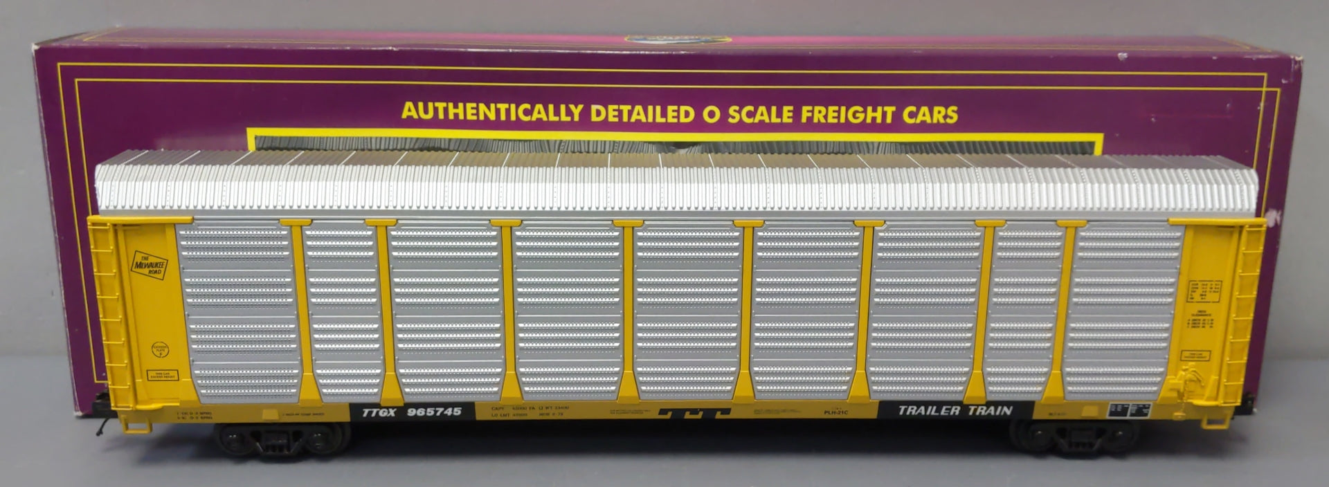 MTH 20-98799 O Guage Milwaukee Road Corrugated Auto Carrier #965745