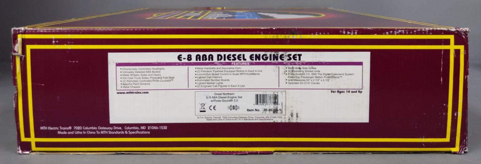 MTH 20-20354-1 O Gauge GN E-8 ABA Diesel Engine Set w/PS 3.0 #504/512/504B