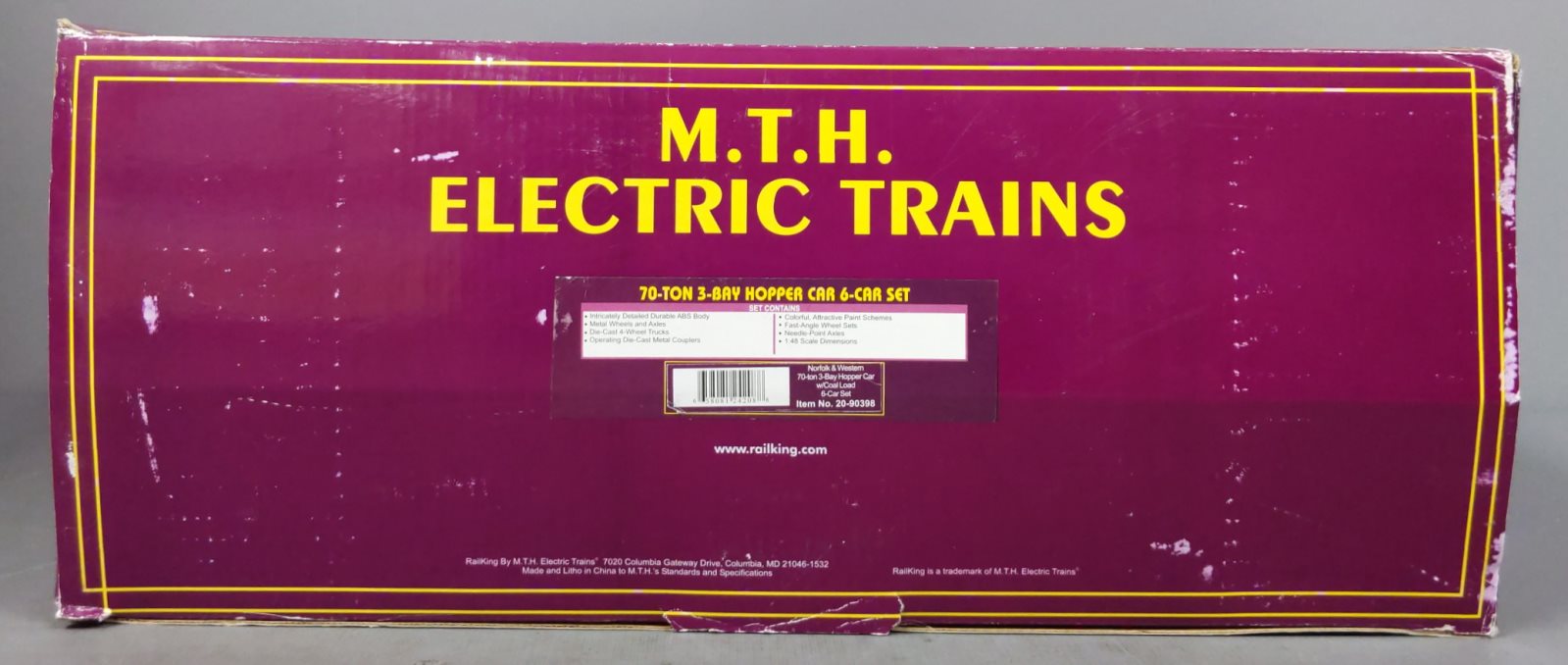 MTH 20-90398 O Norfolk & Western 70-Ton 3-Bay Hopper Car Set (Set of 6)