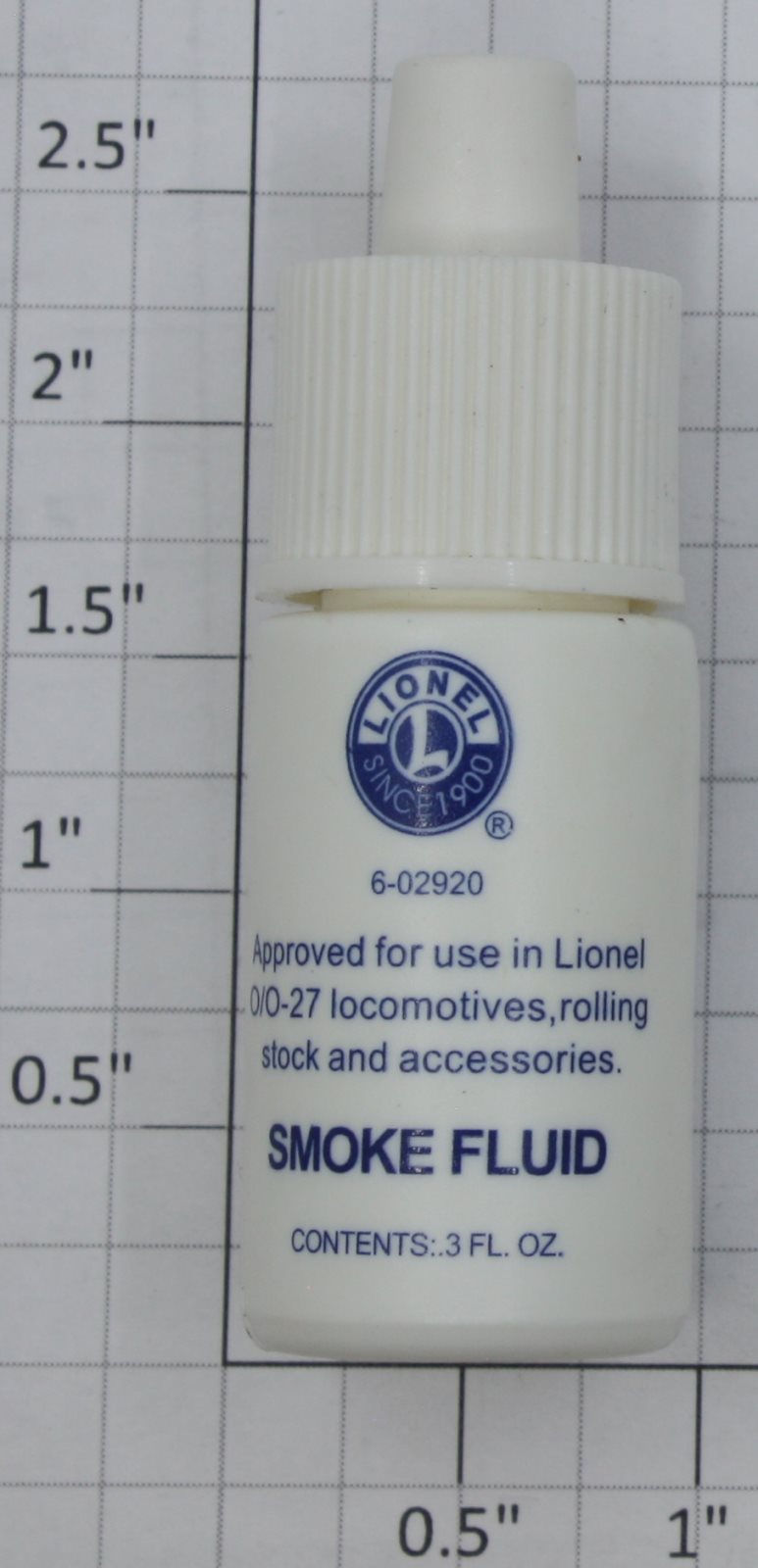Lionel 6-02920 White Bottle MPC Smoke Fluid - .3 oz. Bottle