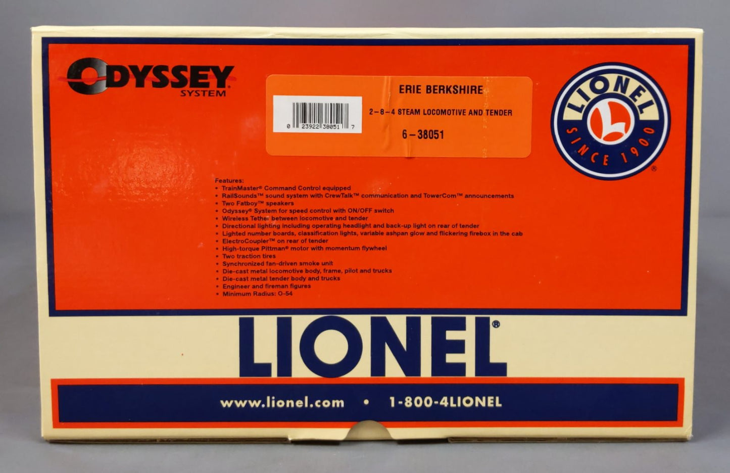 Lionel 6-38051 O Erie 2-8-4 Berkshire Locomotive & Tender #3315 LN/Box
