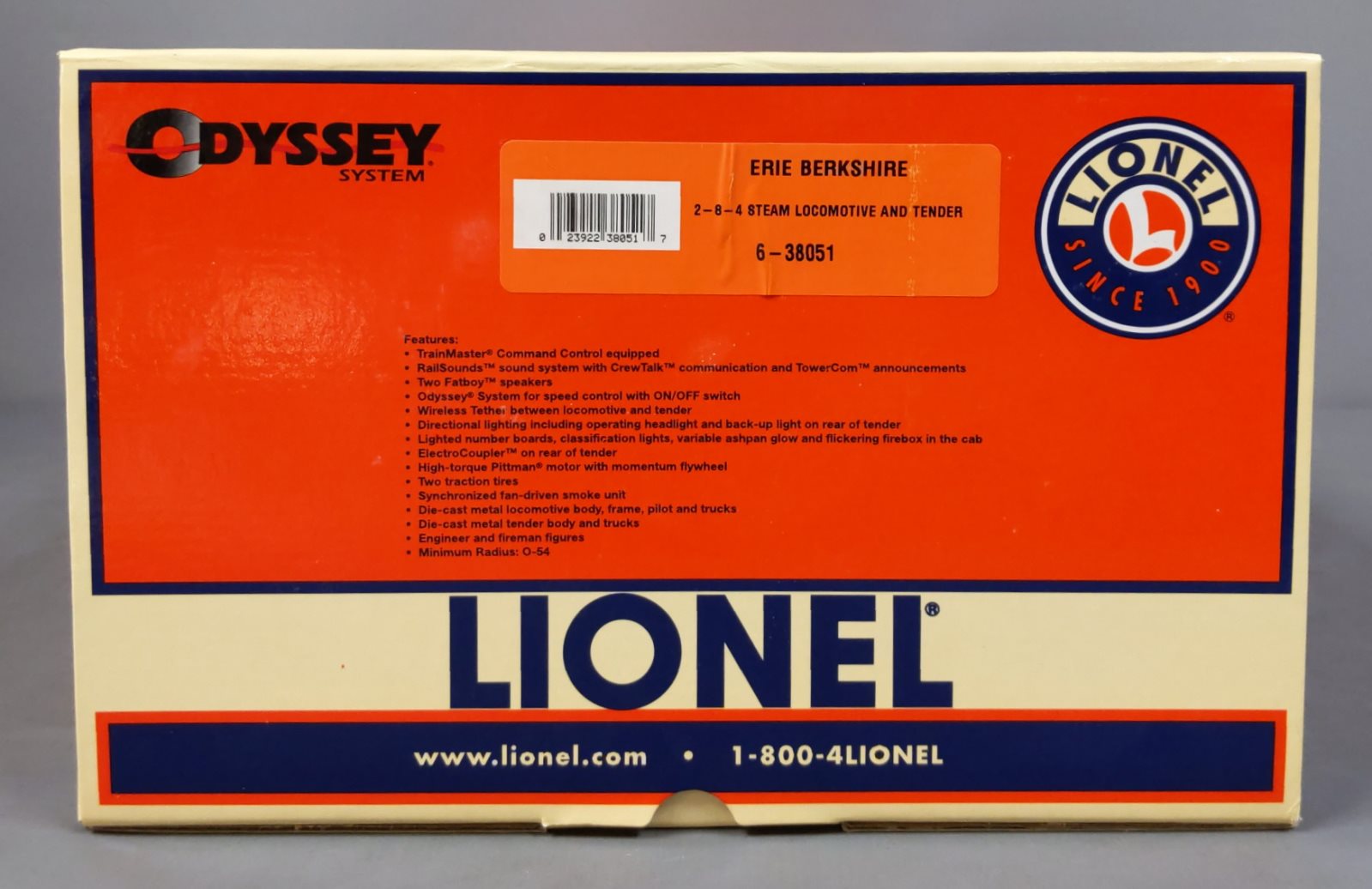 Lionel 6-38051 O Erie 2-8-4 Berkshire Locomotive & Tender #3315 LN/Box