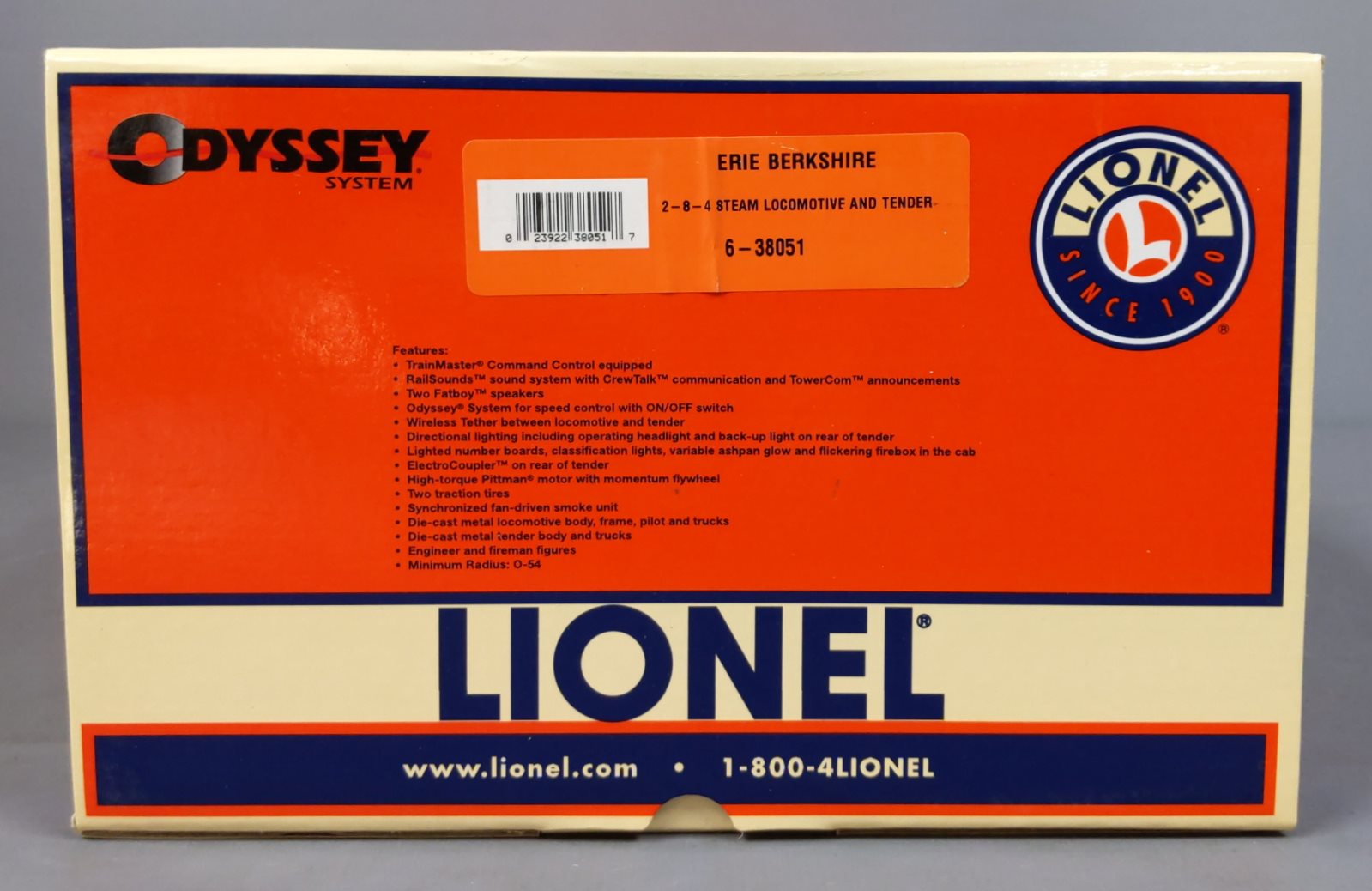 Lionel 6-38051 O Erie 2-8-4 Berkshire Locomotive & Tender #3315 LN/Box