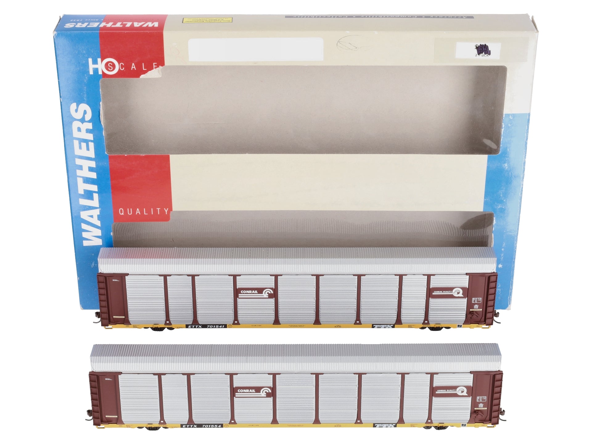 Walthers 932-24857 HO Conrail Thrall 89' Tri-Lvl Auto Carrier (Pack of 2) LN/Box