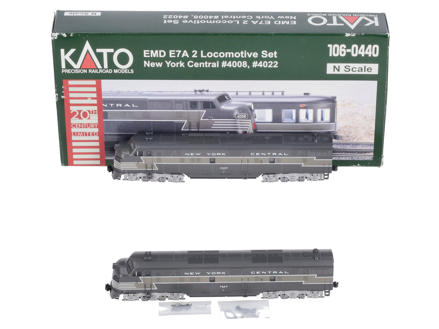 Kato 106-0440 N NYC EMD E7A Diesel Locomotive #4008, #4022 (Set of 2)