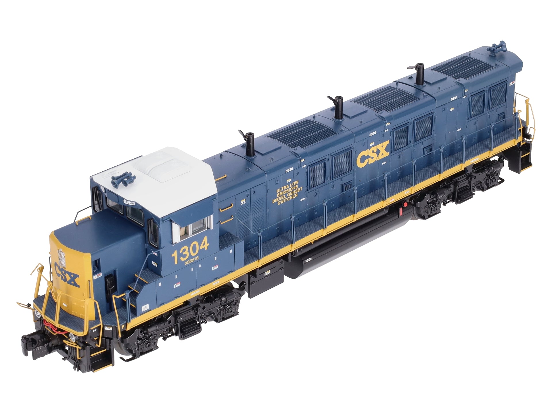 MTH 20-20002-1 O CSX 3GS21B Diesel Engine w/PS2 (Hi-Rail Wheels) #1304