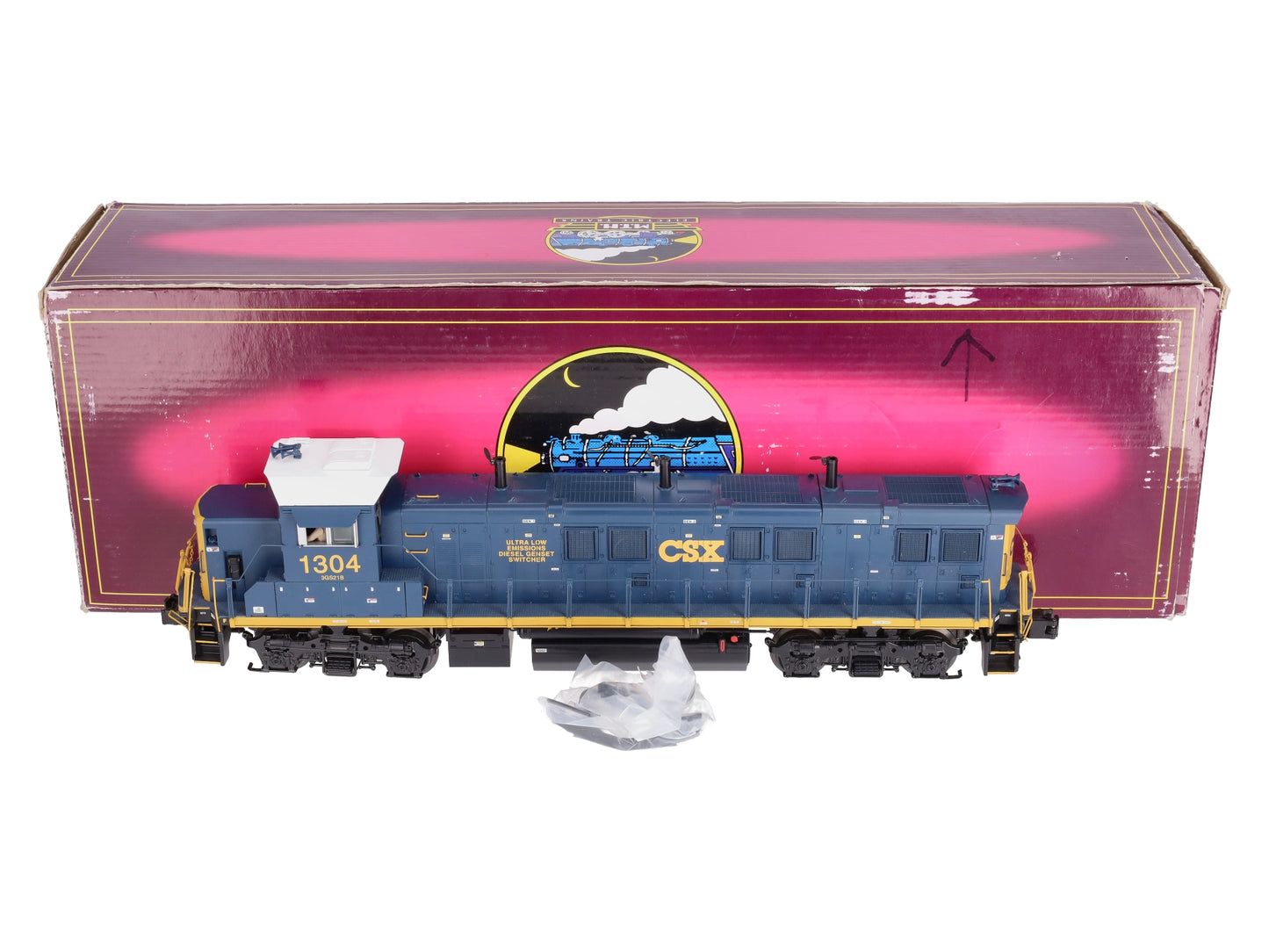 MTH 20-20002-1 O CSX 3GS21B Diesel Engine w/PS2 (Hi-Rail Wheels) #1304