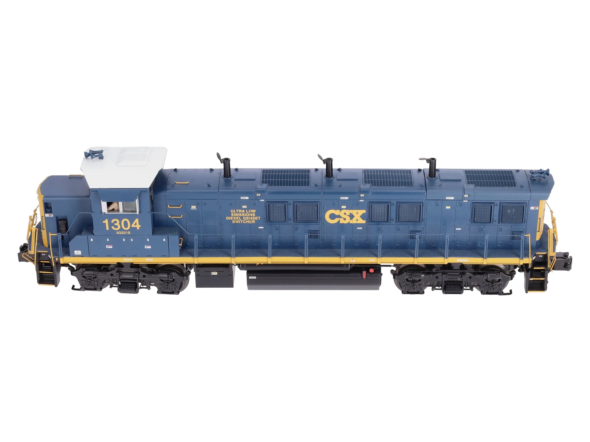 MTH 20-20002-1 O CSX 3GS21B Diesel Engine w/PS2 (Hi-Rail Wheels) #1304