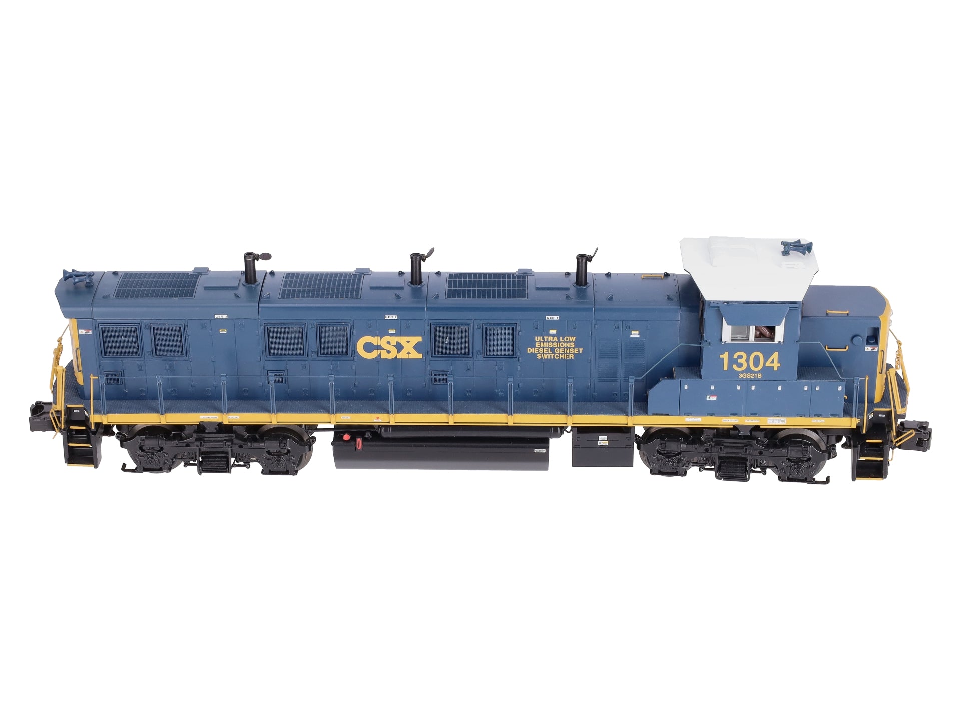 MTH 20-20002-1 O CSX 3GS21B Diesel Engine w/PS2 (Hi-Rail Wheels) #1304