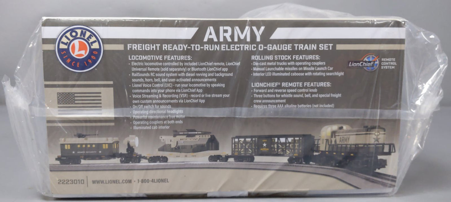 Lionel 2223010 O Gauge US Army LionChief Diesel Freight Starter Train Set