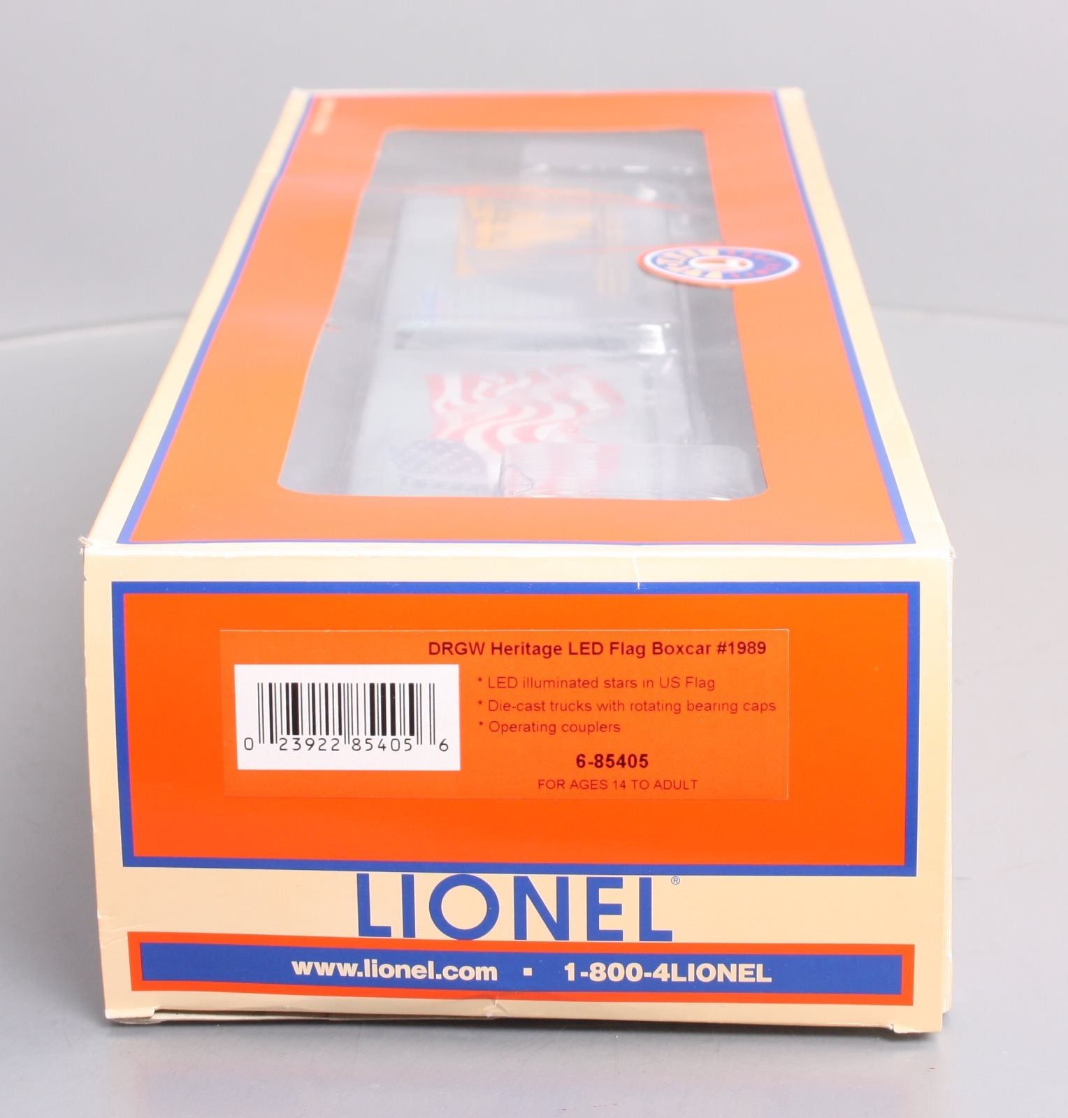 Lionel 6-85405 O Denver & Rio Grande Western Heritage LED Flag Boxcar #1989