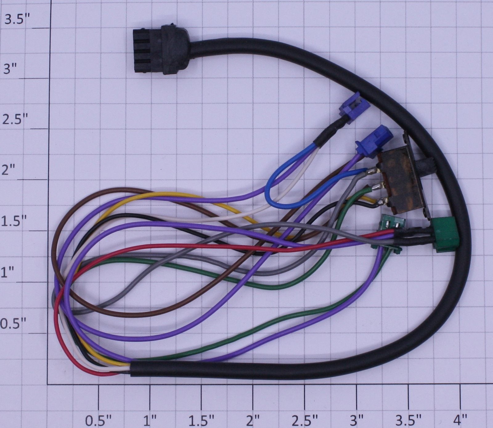 MTH BC-1000005 Loco Harness PS2 10 Pin Plug, Wires, Housings and Switch