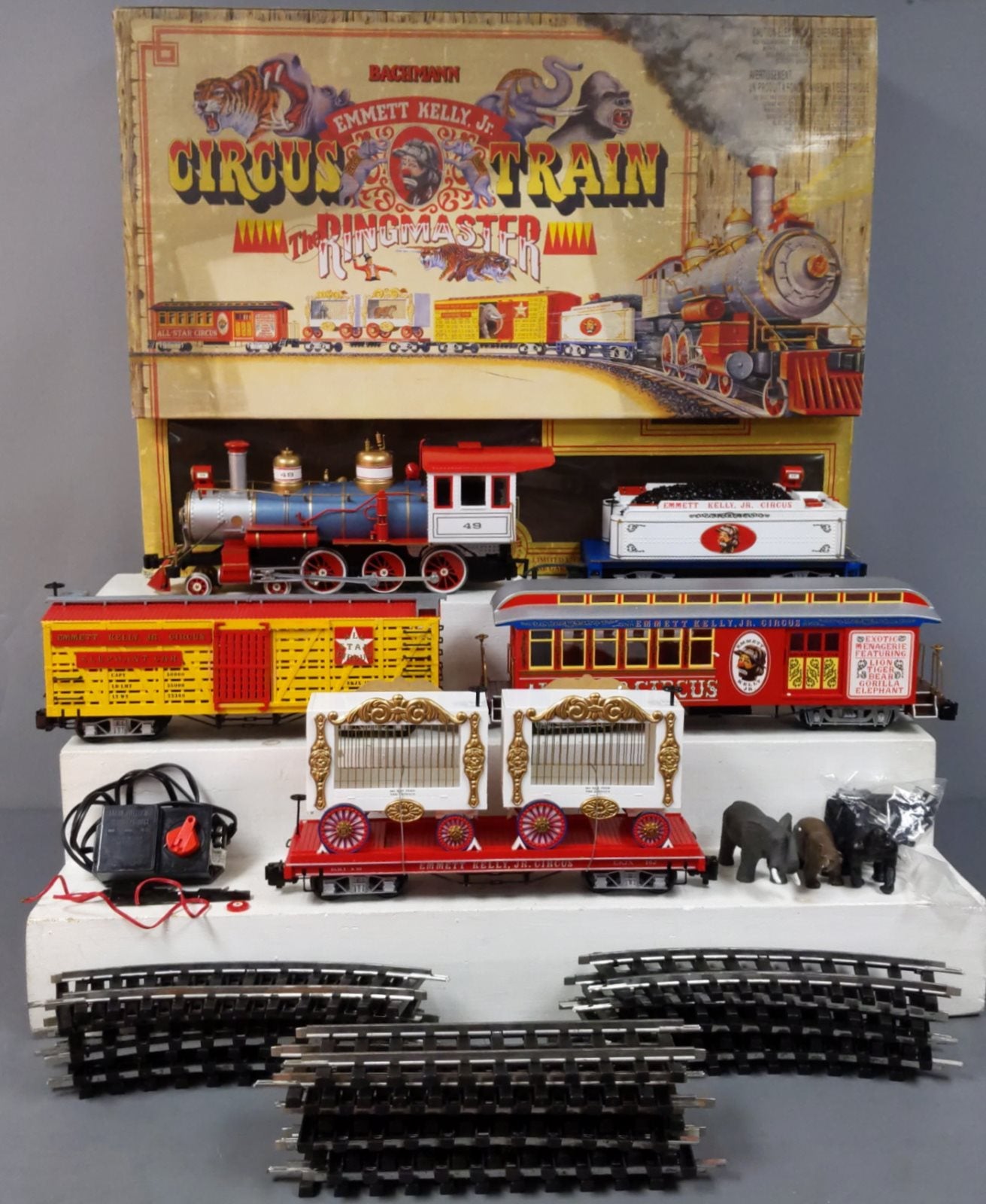 Bachmann 90020 G Scale Emmett Kelly Jr. Circus G Gauge Steam Train Set LN/Box