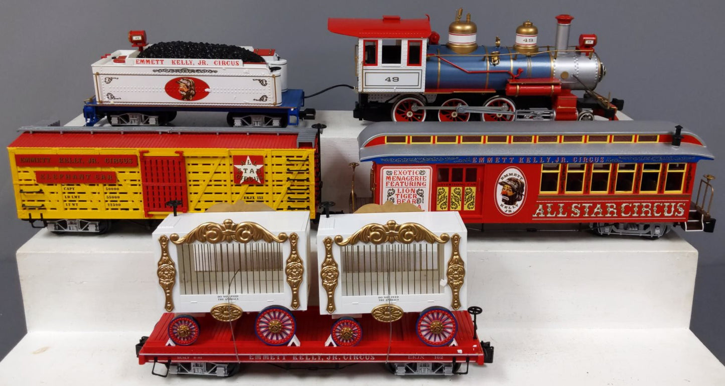 Bachmann 90020 G Scale Emmett Kelly Jr. Circus G Gauge Steam Train Set LN/Box