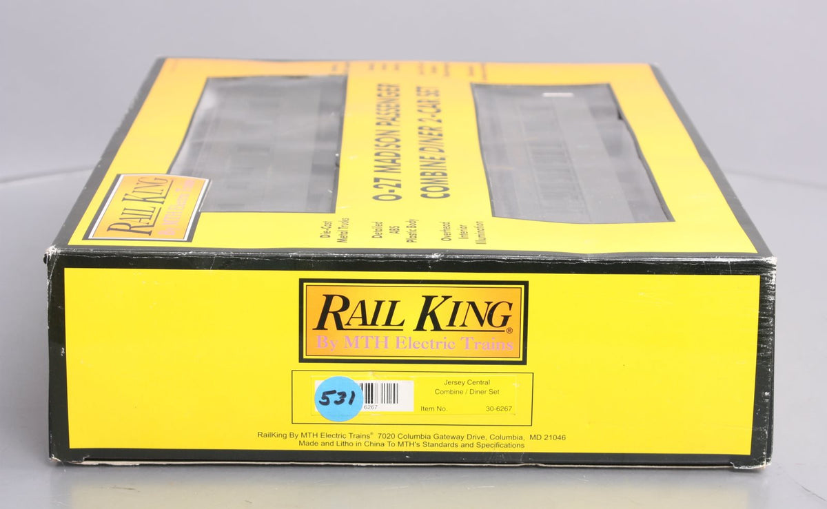 MTH 30-6267 O Gauge Jersey Central RailKing O-27 Madison Combo/Diner (Set of 2) LN/Box