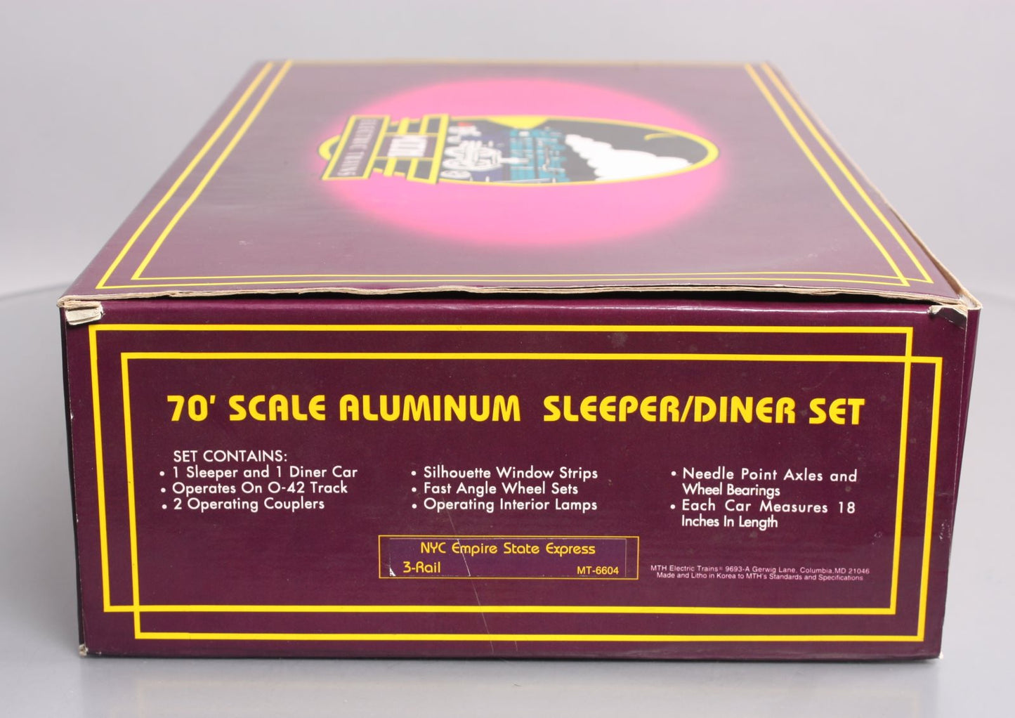 MTH 20-6604 O NYC 70' Aluminum Sleeper/Diner Passenger Car Set (Set of 2) LN/Box