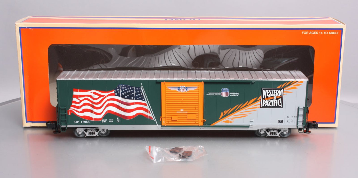 Lionel 6-85407 O Western Pacific Heritage LED Flag Boxcar #1983