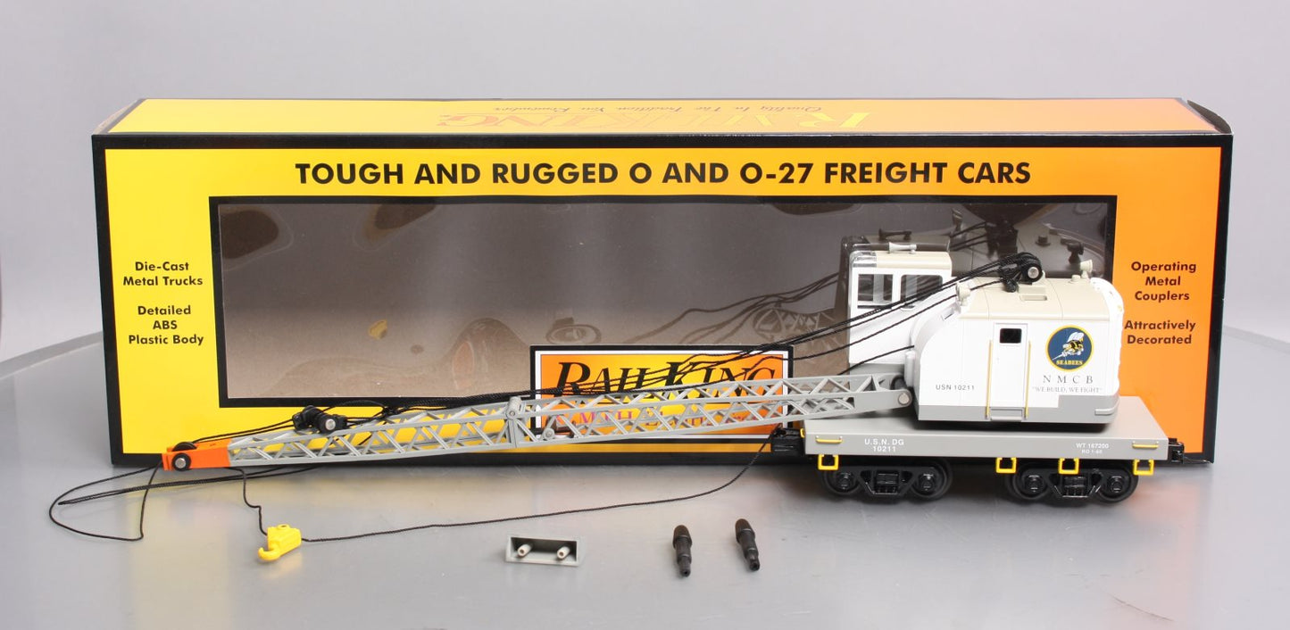 MTH 30-79659 O U.S. Navy RailKing American Crane Car #10211