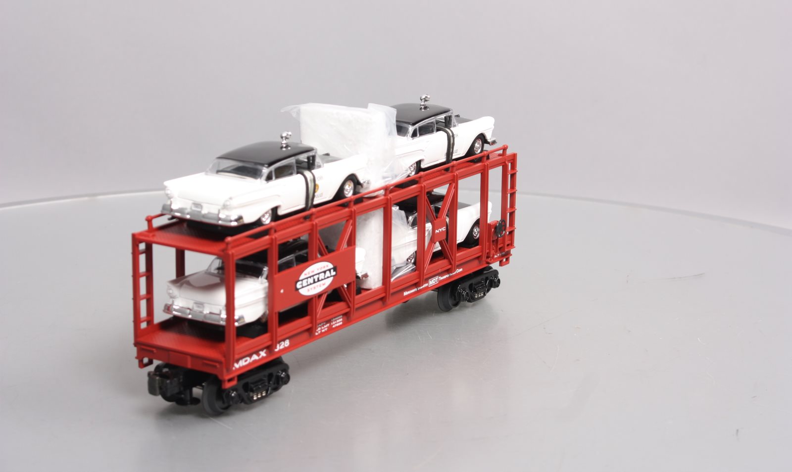 MTH 30-76069 O Gauge NYC Auto Carrier #328 w/NY Police Cars LN/Box