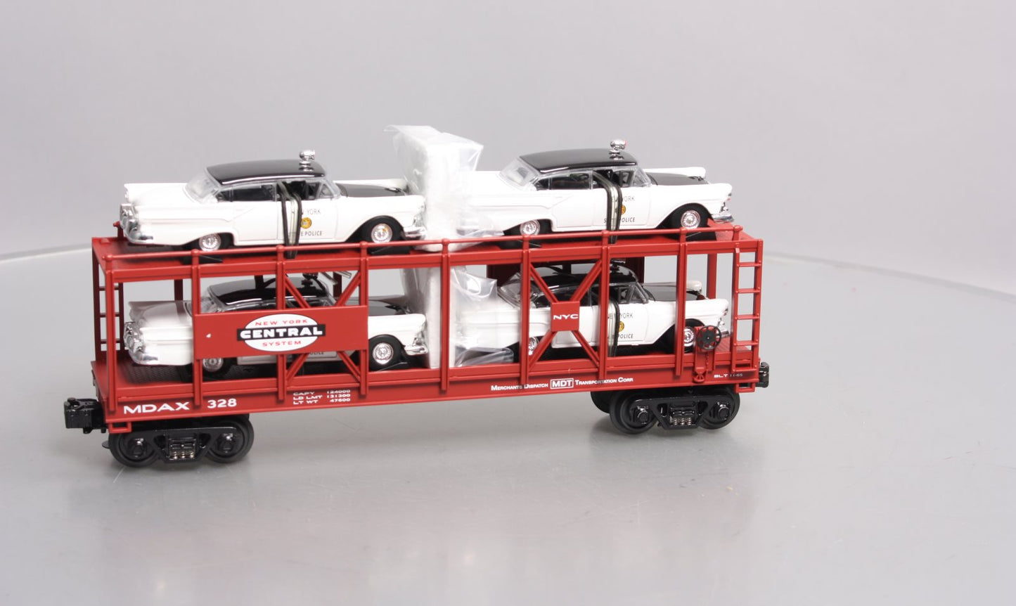 MTH 30-76069 O Gauge NYC Auto Carrier #328 w/NY Police Cars LN/Box