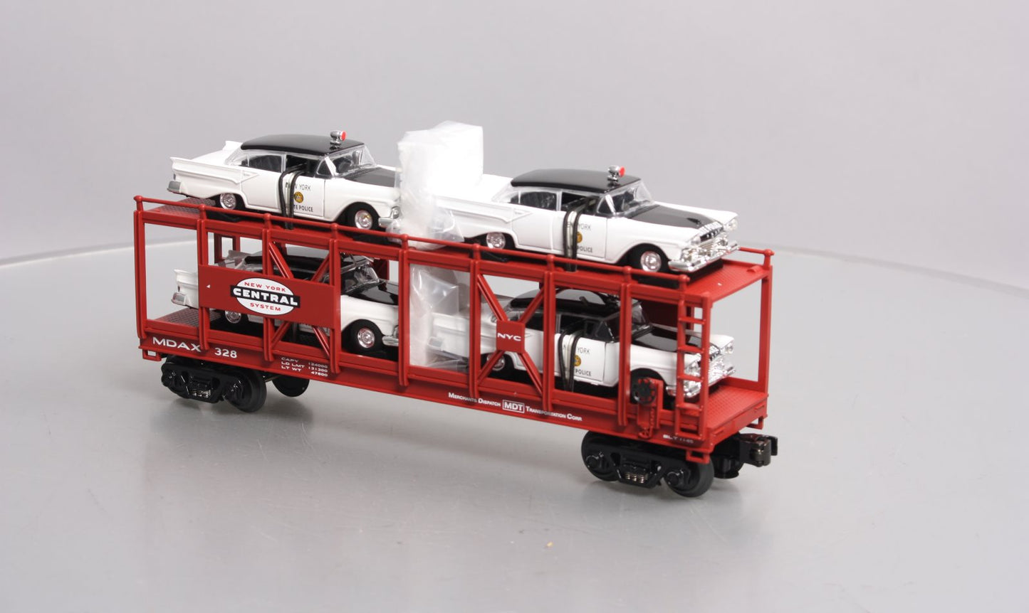 MTH 30-76069 O Gauge NYC Auto Carrier #328 w/NY Police Cars LN/Box