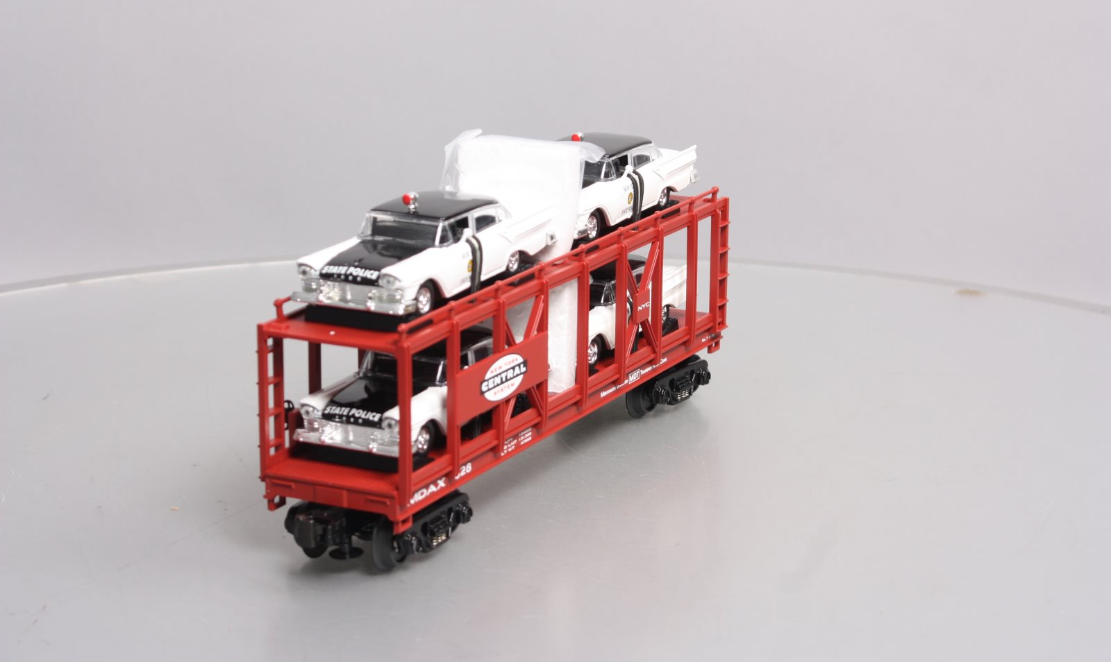 MTH 30-76069 O Gauge NYC Auto Carrier #328 w/NY Police Cars LN/Box