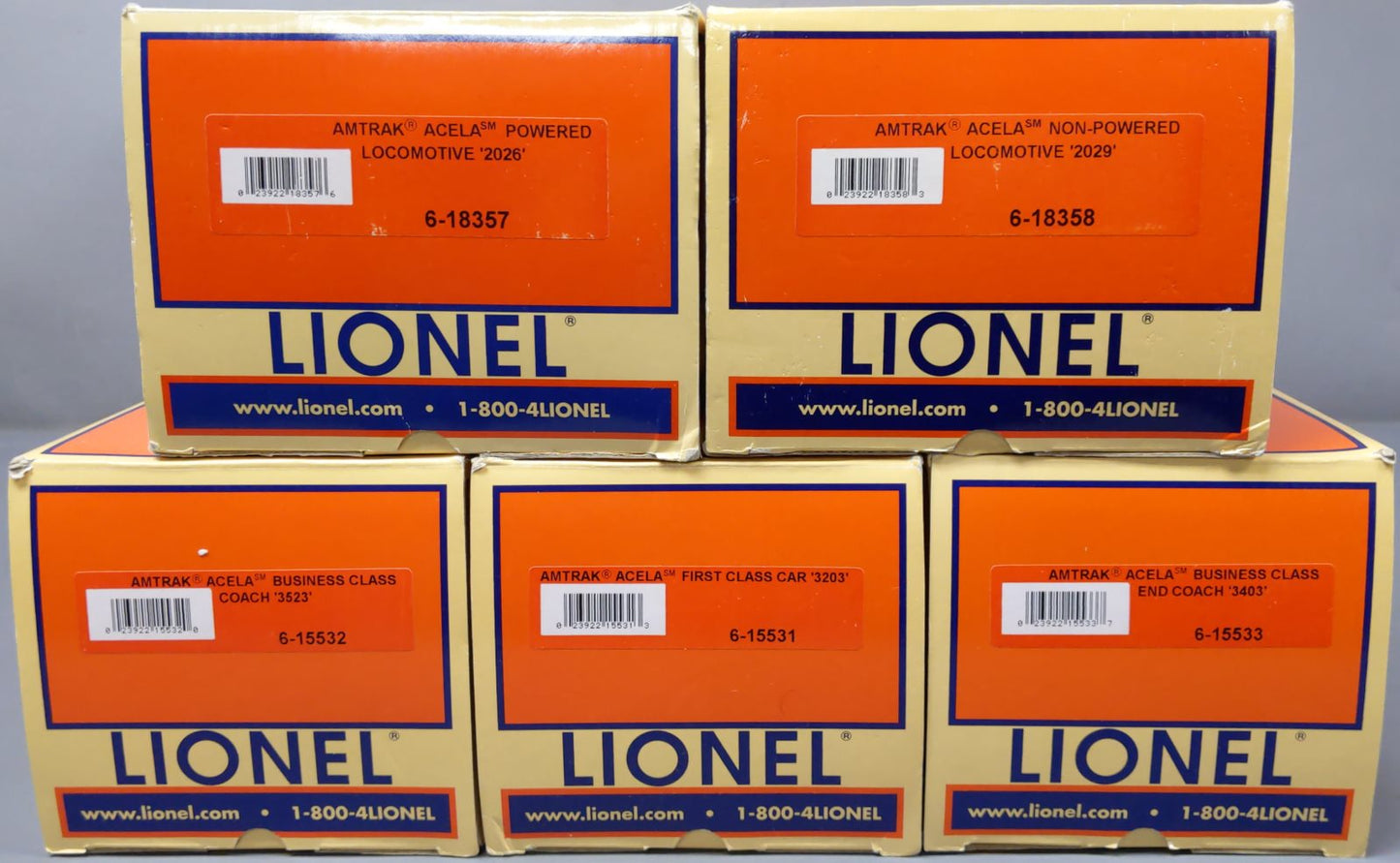 Lionel 6-31714 O Gauge Amtrak Acela Electric Train Set with Railsounds 5.0 LN/Box