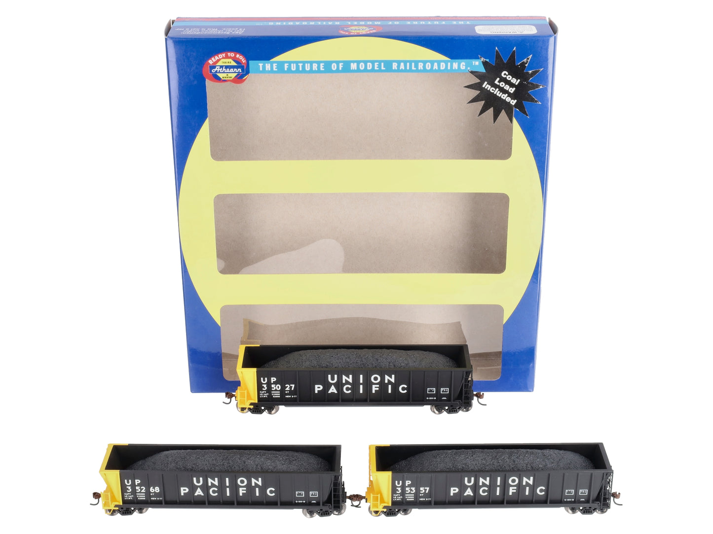Athearn 97511 HO UP RTR Bathtub Gondola w/Coal Load #2 (Set of 3)