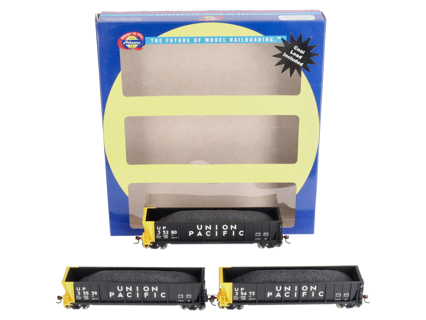Athearn 97512 HO UP RTR Bathtub Gondola w/Coal Load #3 (Set of 3)