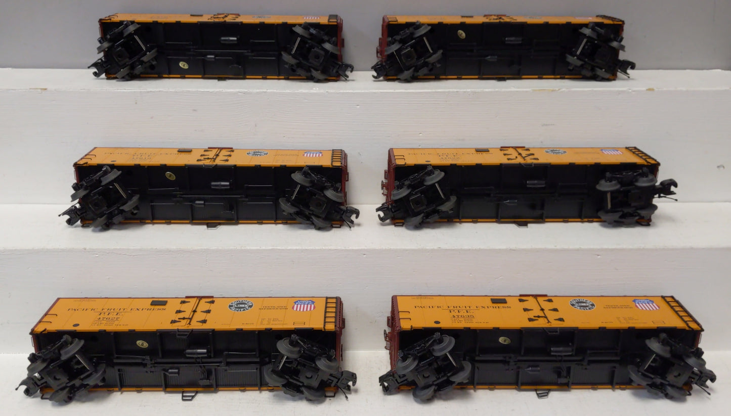 MTH 20-90647 O Pacific Fruit Express 40' Steel Sided Reefer 6-Car Set NIB