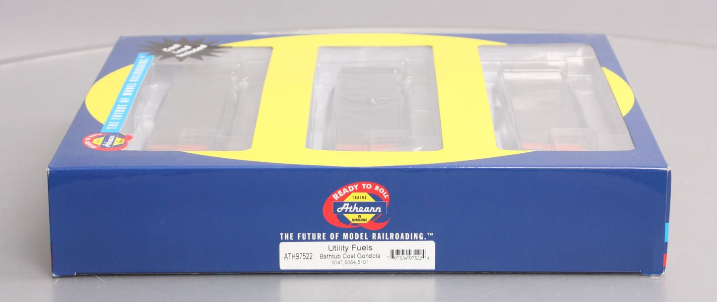 Athearn 97522 HO UFIX RTR Bathtub Gondola w/Coal Load Set of 3