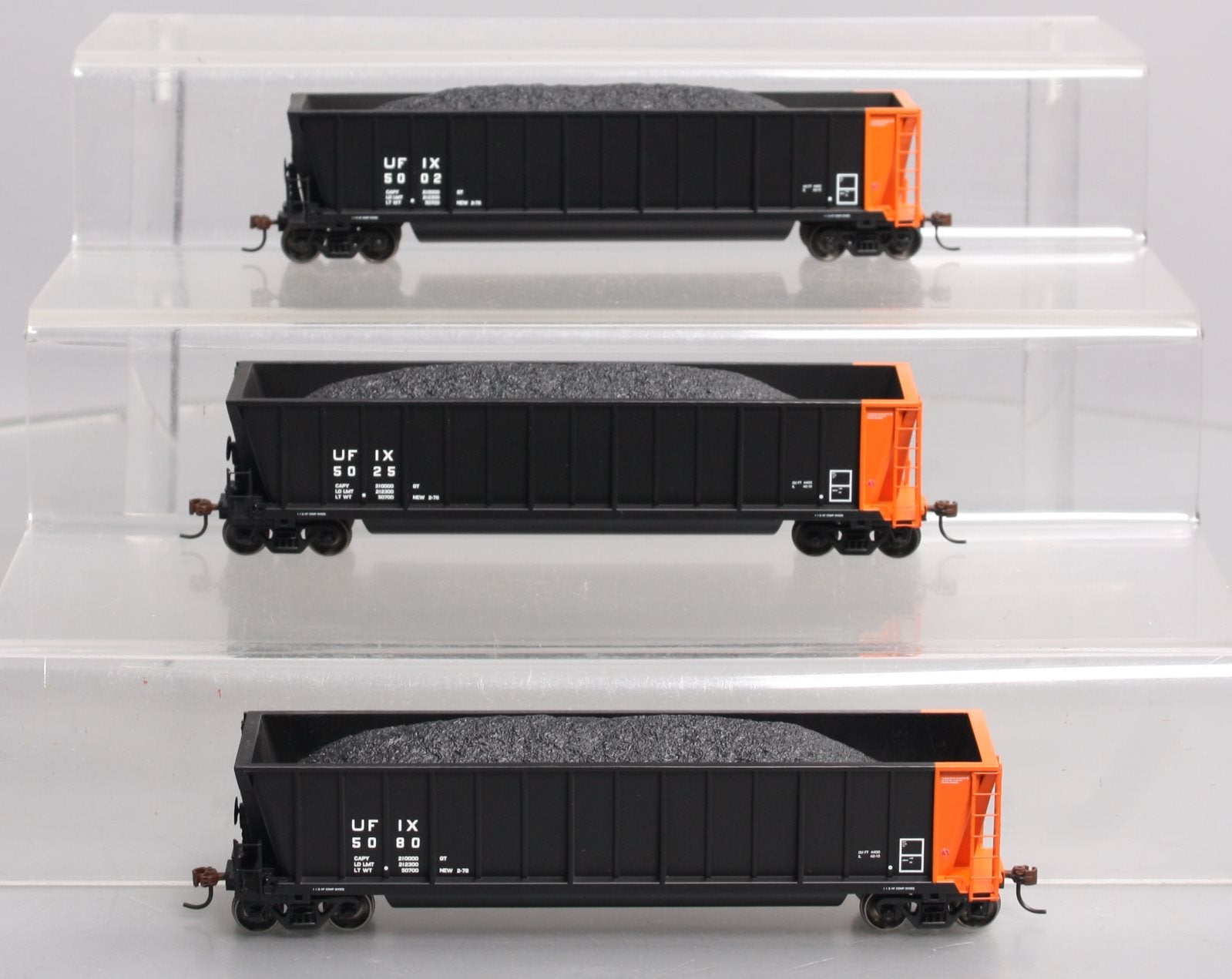 Athearn 97520 HO UFIX RTR Bathtub Gondola w/Coal Load Set of 3