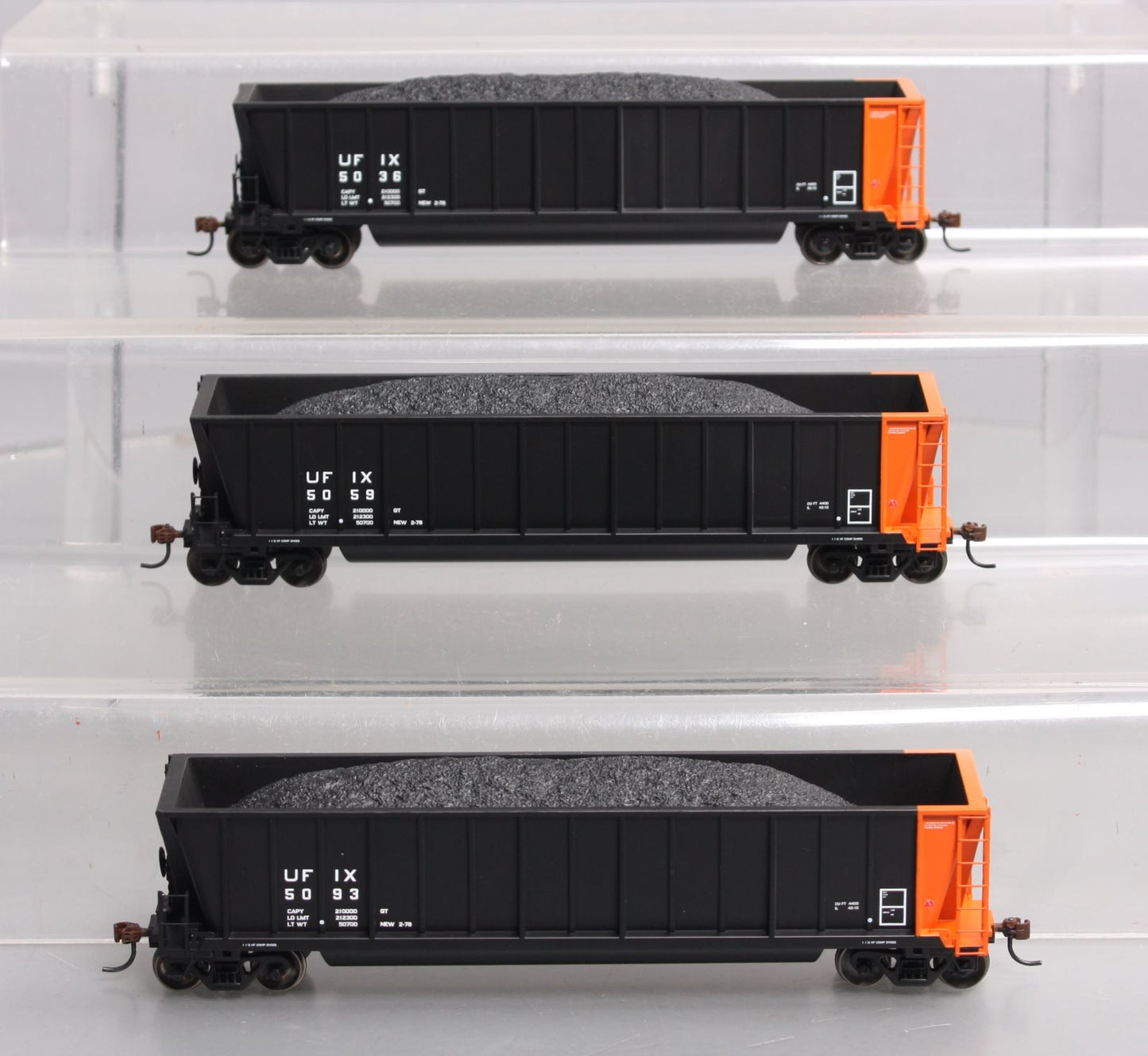 Athearn 97521 HO UFIX RTR Bathtub Gondola w/Coal Load Set of 3