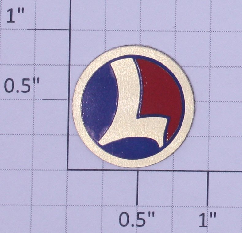 Lionel 400E-33B Brass 7/8" Circle L Nameplate Stick on