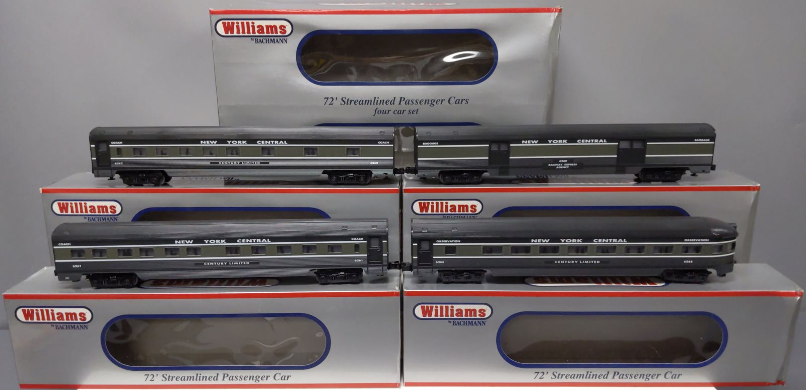 Williams 43158 O Gauge NYC 72 Ft. Streamline 4-Car Passenger Set LN/Box