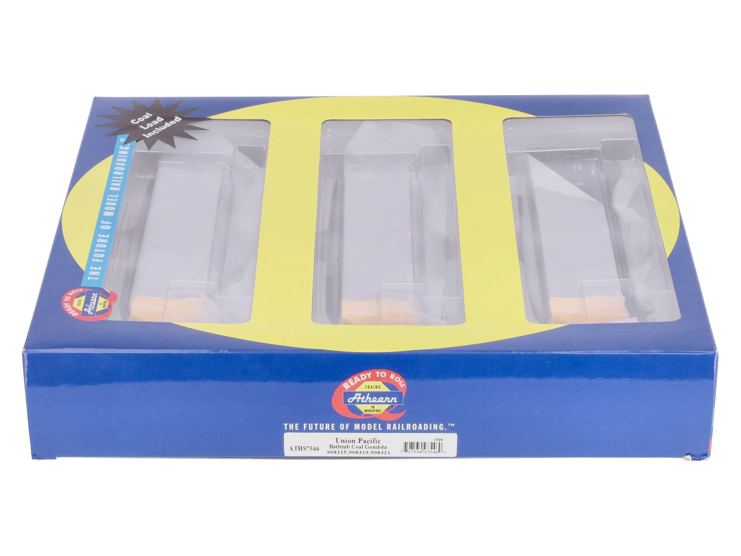 Athearn 97546 HO Union Pacific Bathtub Gondola w/Coal Load (3)