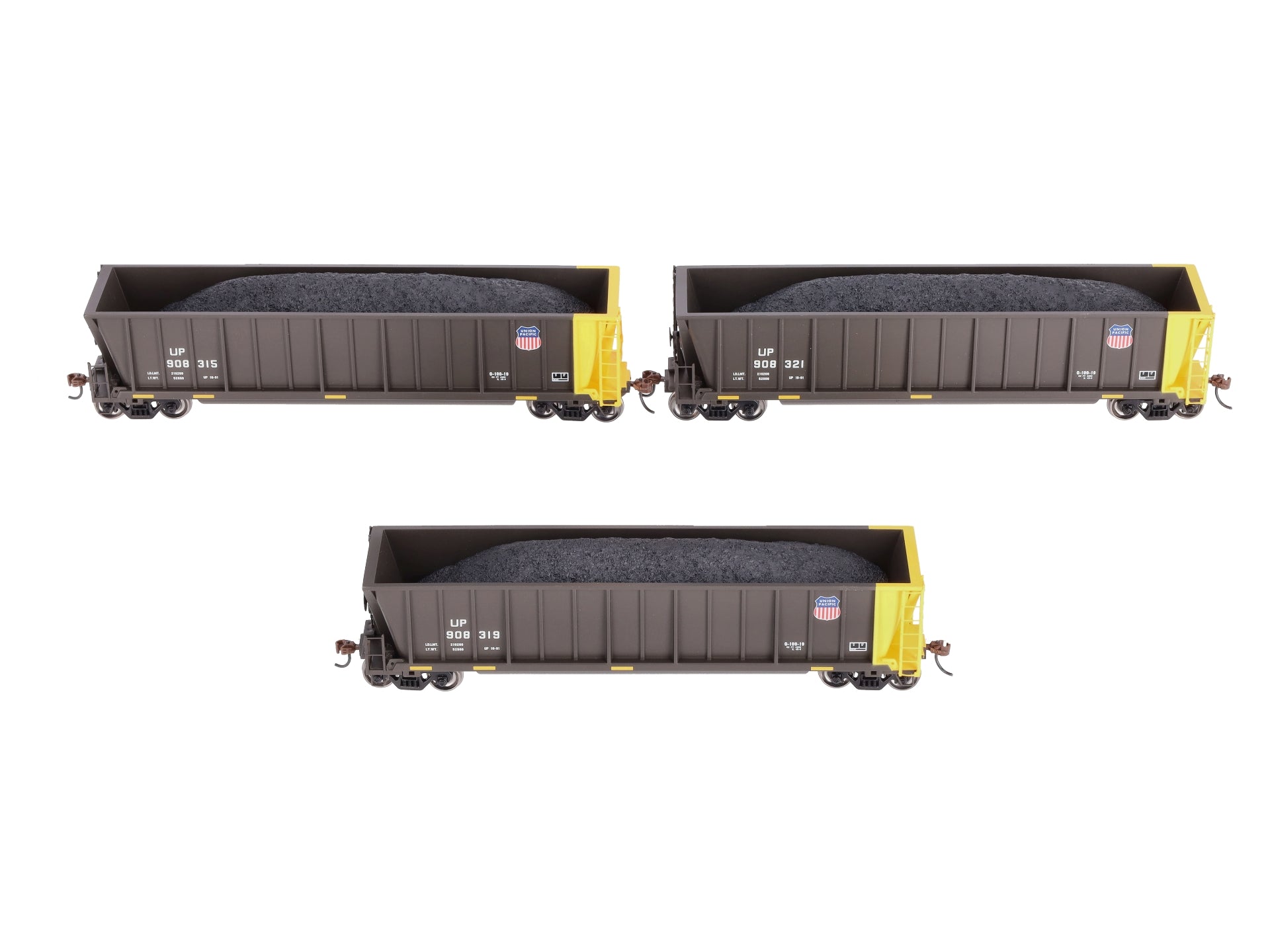 Athearn 97546 HO Union Pacific Bathtub Gondola w/Coal Load (3)