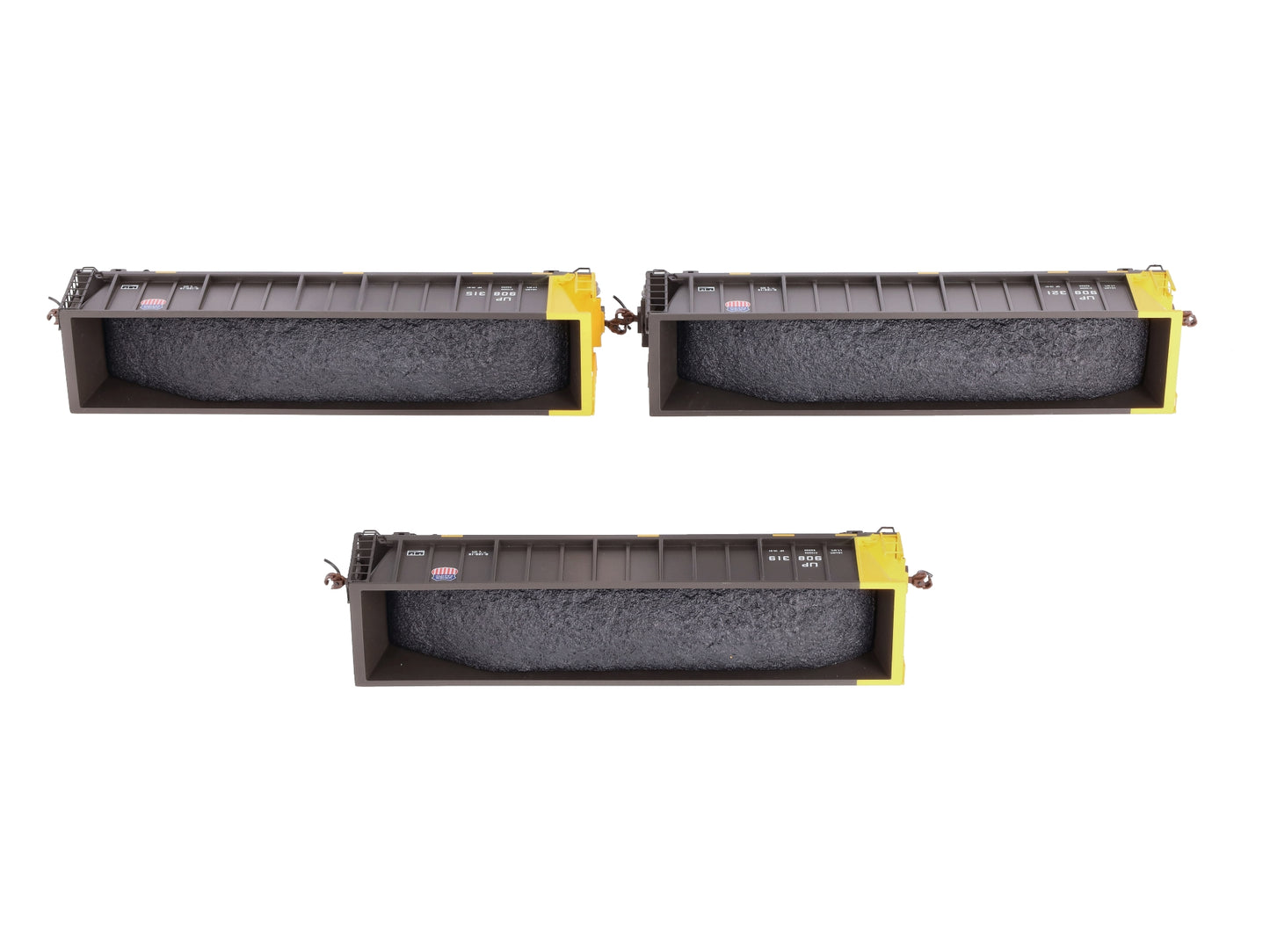 Athearn 97546 HO Union Pacific Bathtub Gondola w/Coal Load (3)
