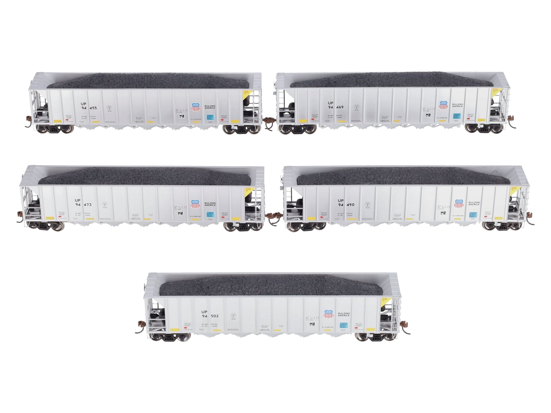 Athearn 98345 HO Union Pacific 5-Bay Rapid Discharge Hopper RTR #1 (5)