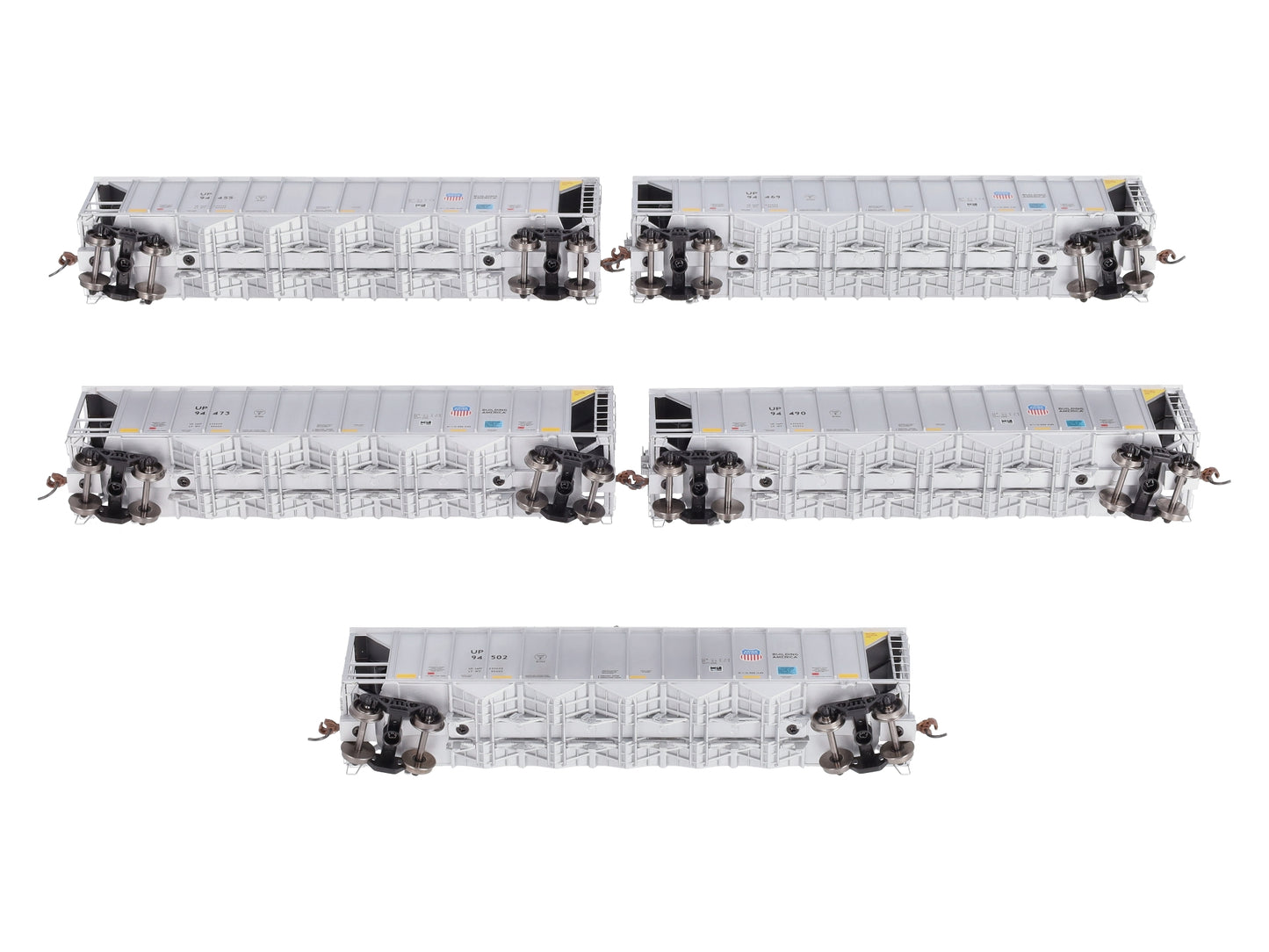 Athearn 98345 HO Union Pacific 5-Bay Rapid Discharge Hopper RTR #1 (5)
