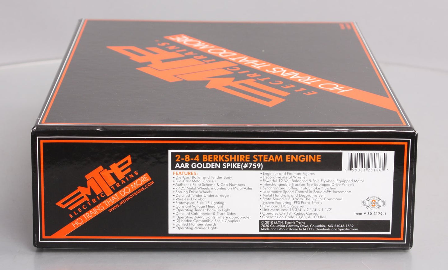 MTH 80-3179-1 HO Scale Golden Spike 2-8-4 Berkshire Steam Engine #759 w/PS3