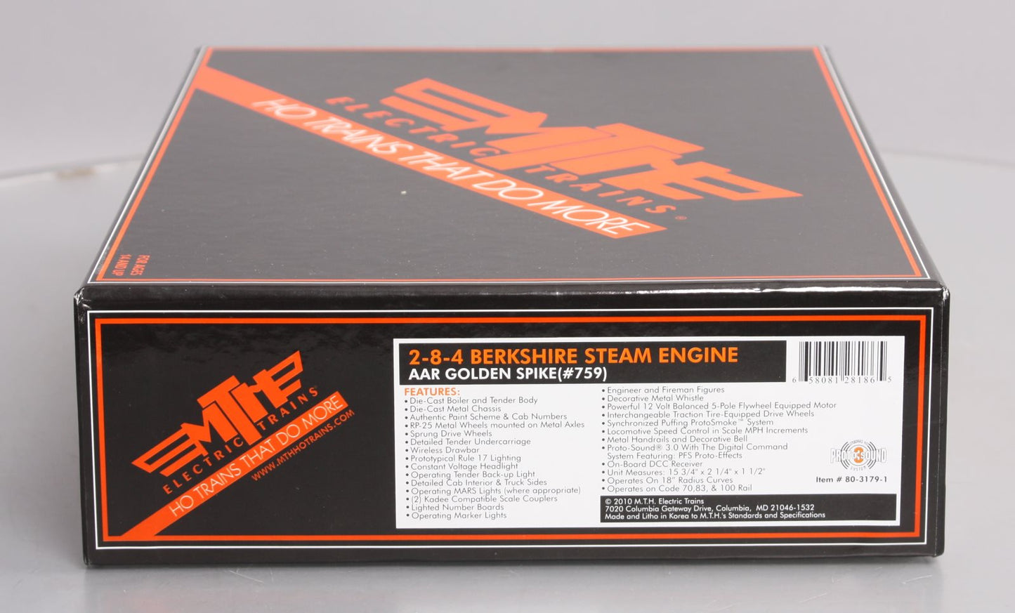 MTH 80-3179-1 HO Scale Golden Spike 2-8-4 Berkshire Steam Engine #759 w/PS3