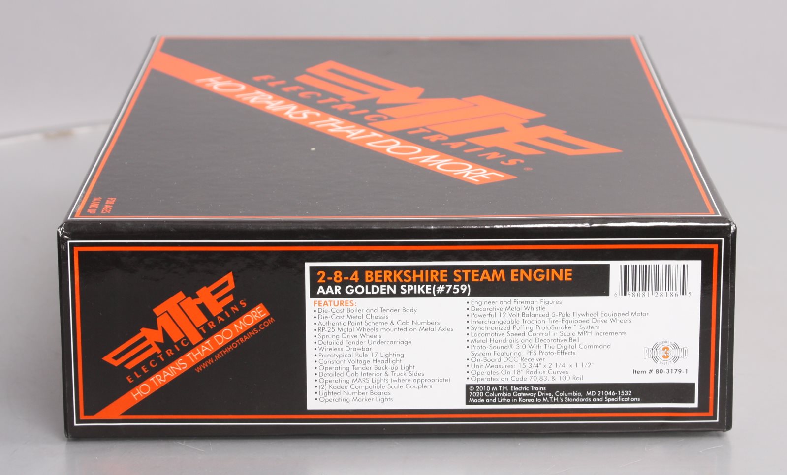 MTH 80-3179-1 HO Scale Golden Spike 2-8-4 Berkshire Steam Engine #759 w/PS3